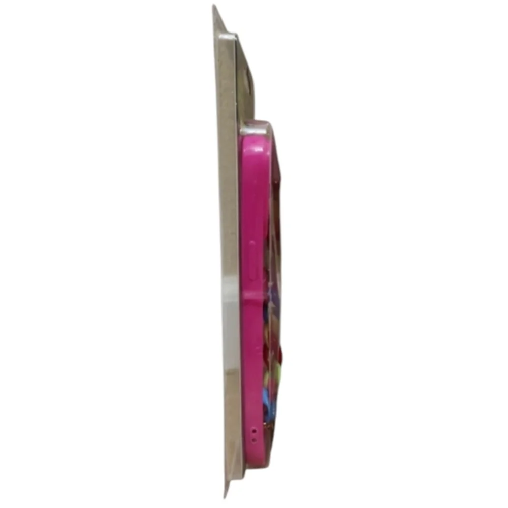Pink Cell Phone Case with‎ Multicolor Rainbow Chain for iPhone 13 Pro Max